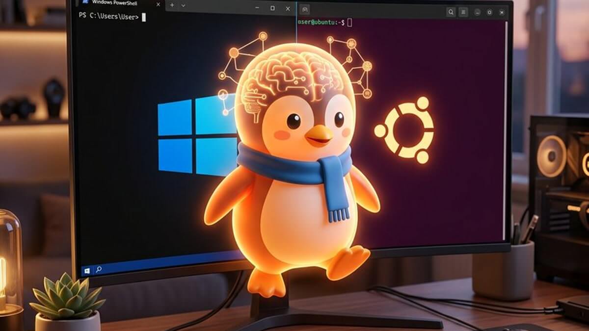 Inštalácia WSL 2 a Ubuntu vo Windowse pre lokálnu AI — ilustrácia